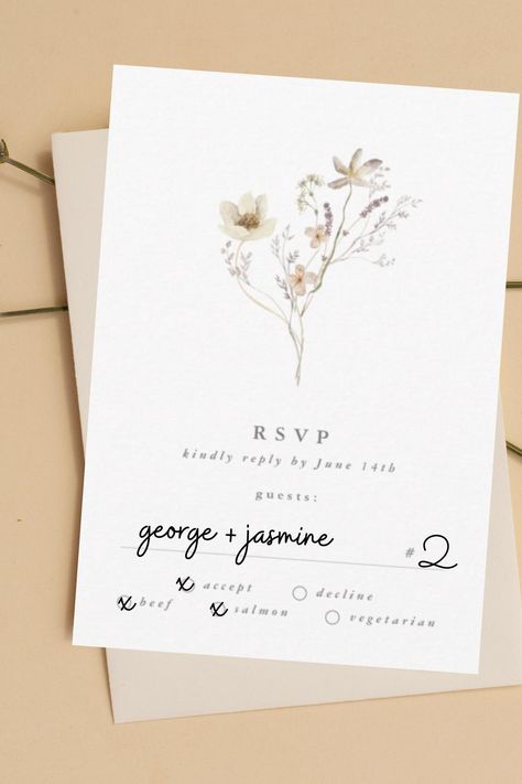 Minimal Abundance Dried Wildflower Pampas Wedding RSVP Card Dried Wildflower Wedding, Pampas Wedding, Wedding Announcement Cards, Modern Botanical, Wedding Rsvp Card, Wedding Announcement, Wedding Invitations Boho, Rsvp Wedding Cards, Wildflower Wedding