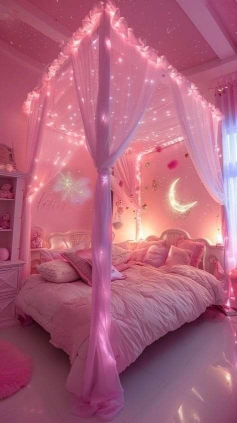 Pink Bedroom Ideas, Dream Bedroom Inspiration, Pink Room Decor, Room Redesign, Pinterest Room Decor, Pink Bedrooms, Dream House Rooms, Cozy Room Decor, Canopy Bed