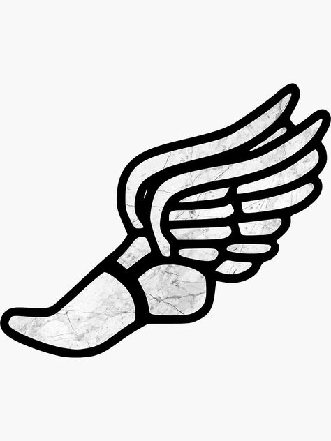 Track Shoe Drawing, Track Shoe Tattoo, Running Shoe Drawing, Track Drawings, Track Stickers, Grad Sash, Family Crest Tattoo, Track Logo, Crest Tattoo