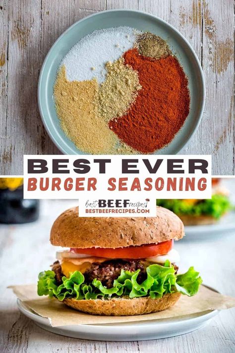 Our Famous Burger Seasoning Burger Seasoning Recipe, Hamburger Spices, Hamburger Seasoning Recipe, Best Burger Seasoning, Burger Recipes Seasoning, Burger Spice, Perfect Burger, Best Burger Recipe, Barbeque Recipes