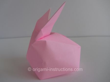 Origami Inflatable Rabbit Step 11 Origami Bunny Step By Step, Origami Day, Origami Balloon, Bunny Origami, Origami Bunny, Origami Guide, Origami Rabbit, Origami Easy Step By Step, Origami Cube