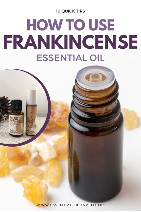 Frankincense essential oil has a lot of benefits, and today we're going to learn how to use it. This oil can be used in a diffuser, topically, or ingested. Learn more about the benefits of frankincense oil and find out how you can start using it today! Benefits Of Frankincense Oil, Benefits Of Frankincense, Frankincense Essential Oil Benefits, Frankincense Essential Oil Uses, Frankincense Benefits, Essential Oil Combinations, Essential Oils For Pain, Essential Oil Diffuser Blends Recipes, Essential Oils Herbs