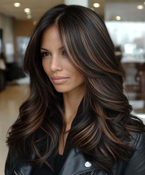 january hair color ideas Chocolate Brown Hair With Caramel Highlights, Chocolate Brown Hair With Caramel, Chocolate Highlights On Dark Hair, January Hair Color Ideas, Brown With Caramel Highlights, Chocolate Highlights, Brown Hair With Caramel, Highlights On Dark Hair, Platinum Highlights