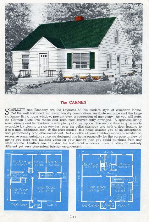 https://flic.kr/p/4FV7kr | Sterling Homes - 1945 1940s House Plans, 1940s Cape Cod House, Minimal Traditional Home, Cape House Plans, Large Mansion, Type Building, Minimal Traditional, Cape Cod House Plans, Cape Cod Style House