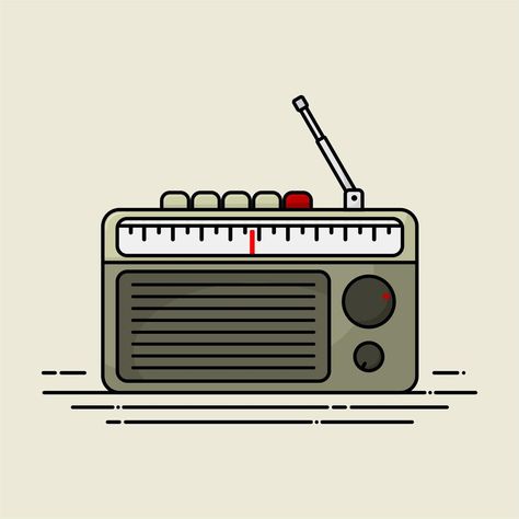 Vintage Radio Illustration, Radio Tattoo, Radio Drawing, Radio Logo, Radio Icon, Automotive Logo Design, Aphmau Fan Art, Pen Art Drawings, Automotive Logo