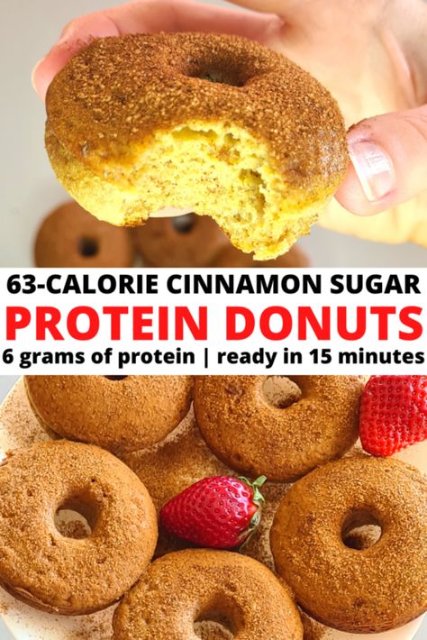 Sugar free donuts recipe that’s so delicious you won’t even believe it’s only 63 calories per donut! These low calorie cinnamon sugar donuts are my favourite healthy fall apple recipes that everyone will love. Protein Donuts Healthy, Ewyn Recipes, Protein Donut Recipe, Low Calorie Donuts, High Volume Low Calorie, Sugar Free Donuts, Protein Donuts Recipe, Volume Eating, Low Calorie Baking