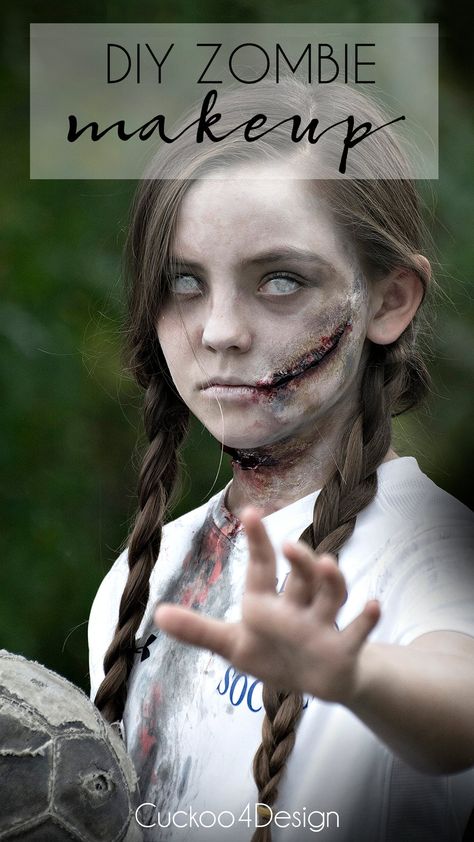 Kids Zombie Makeup, Zombie Makeup Diy, Kids Halloween Makeup, Zombie Makeup Easy, Zombie Makeup Tutorials, Zombie Make Up, Zombie Halloween Makeup, Creepy Zombie, Zombie Halloween Costumes