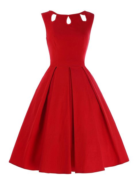 Keyhole Cut Out Circle Dress -SheIn(Sheinside) Lord Farquaad, Vintage Dresses 50s, Circle Dress, Red Dress Outfit, Short Homecoming Dress, Note Box, Dress Picture, Homecoming Dress, African Dress