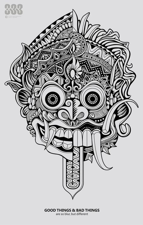 Ta Moko Tattoo, Balinese Tattoo, Tato Tradisional, History Tattoos, Mask Drawing, Aztec Tattoo, Indonesian Art, Mask Tattoo, Aztec Art