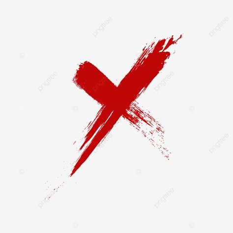 Red X Tattoo, Error Tattoo, Trash Polka Elements, Arte Trash Polka, Paint Clipart, Red Fork, Red Elements, Red Clipart, Brush Effect