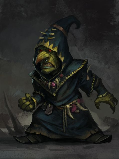 Warhammer Goblin, Goblin Sorcerer, Goblin Warlock, Goblin Art, Fantasy Wizard, Dnd Monsters, Warhammer 40k Art, Warhammer Art, Fantasy Races