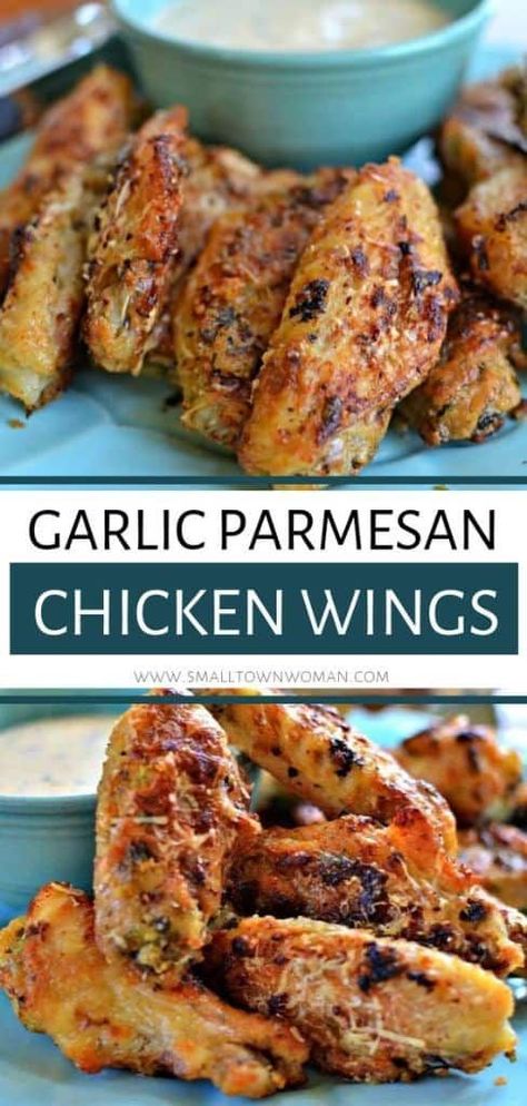 Baked Garlic Parmesan Chicken, Parmesan Chicken Wings, Garlic Chicken Wings, Garlic Parmesan Chicken Wings, Baked Wings, Crispy Chicken Wings, Garlic Parmesan Chicken, Baked Garlic, Parmesan Chicken