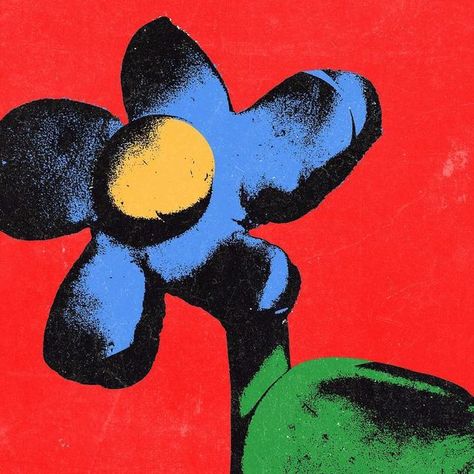 Emma Bers on Instagram: "exercising free will by making and posting another play doh flower! :) 🌹🌸🌺🌷🌻🌼" Flower Cartoon Illustration, Flower Printmaking, 2000s Flower Print, Abstract Flowers Poster, Flower Animation, Matisse Flower Print, Quirky Flower Illustration, Post It Art, Groovy Flower Wall Art