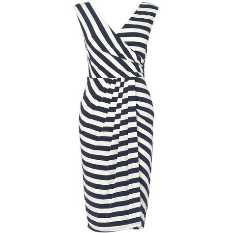 Phase Eight Stripe Renee Dress, Navy/Ivory ($135) ❤ liked on Polyvore featuring dresses, vestidos, stripes, print dress, nautical stripe dress, navy blue dress, navy dress and navy blue stripe dress Afrikaanse Mode, Navy Print, Chique Outfits, Black And White Stripes, Stripe Dress, Moda Vintage, Navy Dress, Work Attire, Work Fashion