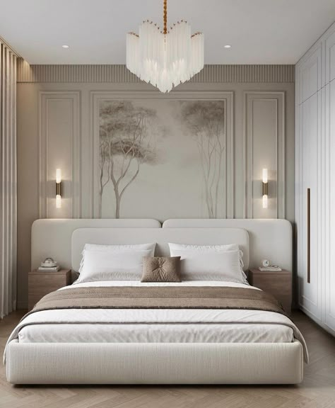 French Contemporary Bedroom, Unique Bedroom Ideas, Classic Bedroom Design, Design Ložnic, Home Hall Design, Modern Bedroom Interior, Luxury Bedroom Master, Classic Bedroom, Bedroom Bed Design