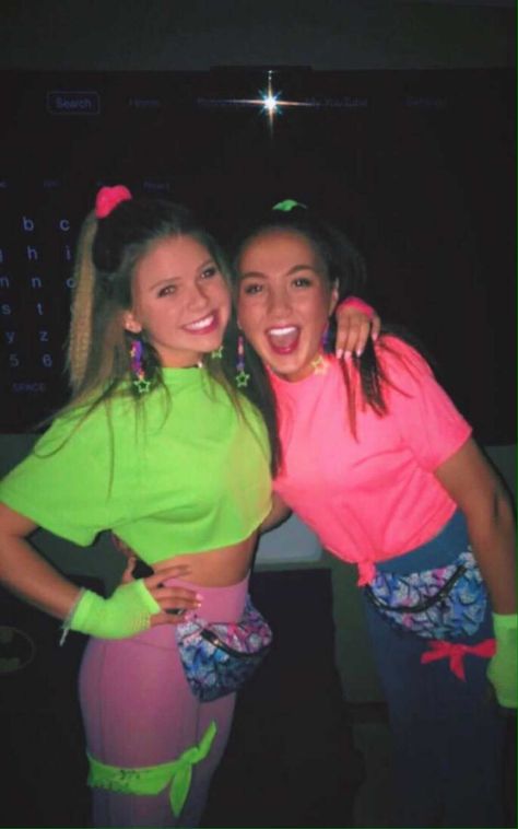 80s Bright Outfits, 80’s Themed Outfits, 80s Aesthetic Fashion Party, 90s Neon Party, 80s Outfit Ideas Spirit Week, 90s Glow Party Outfit, 80s Outfits Neon, 90s Neon Outfits Party, Throwback Thursday Outfits Spirit Week For School