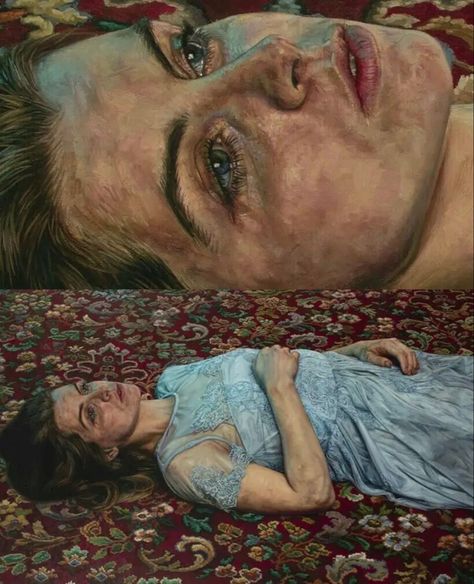 Portrait Refrence Art, Deranged Woman Aesthetic, Abstract Art Lonliness, Emotion Painting Feelings, Woman Lying Down, Ian Cumberland, Regret Art, Gcse Art, Arte Inspo