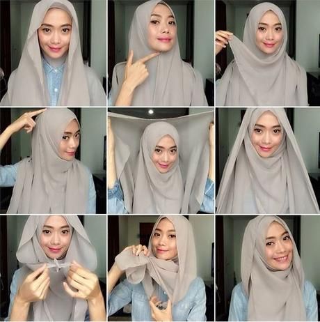 Tutorial: 5 Easy-to-Wear Square Hijab Styles in Photos Hijab Step By Step, Square Hijab Tutorial, Hijab Stile, How To Wear Hijab, New Hijab, Tutorial Hijab Pashmina, Estilo Hijab, Hijab Wear, Stile Hijab