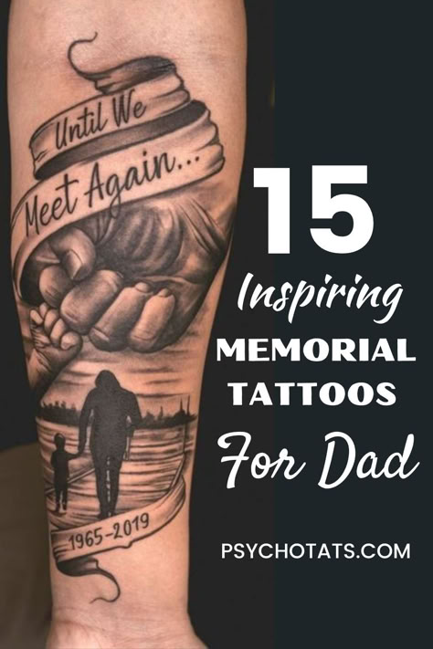 Memorial Tattoos For Dad Fathers Memorial Tattoos, Tatoo Ideas For Dead Father, Tattoo Ideas For Men Memorial, Masculine Memorial Tattoos, In Honor Of Tattoos, Men’s Memorial Tattoo, Memorial Father Tattoos, Meaningful Tattoos For Lost Loved Ones Grandpa, Tattoo Ideas For A Lost Loved One In Memory Of