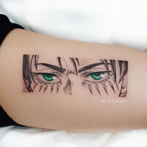 Eren Eyes, Detailed Tattoos, Attack On Titan Tattoo, Manga Tattoo, One Piece Tattoos, Popular Characters, Cute Tiny Tattoos, Small Tattoos For Guys, Eye Tattoo