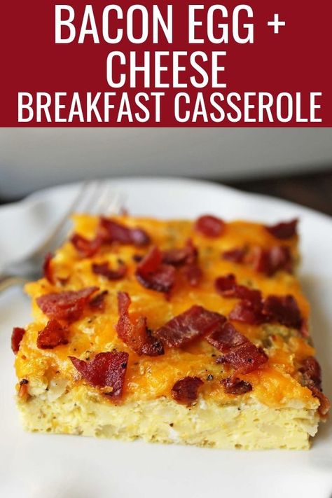 Bacon Egg and Cheese Casserole. An easy breakfast casserole recipe. Green Chili Bacon Cheese Egg Breakfast Souffle. www.modernhoney.com #breakfast #eggs #eggdish #eggcasserole #breakfastcasserole #christmas #christmasbreakfast #christmascasserole Breakfast Casserole Bacon Egg Cheese, Bacon Egg And Cheese Casserole, Bacon Egg Bake, Breakfast Souffle, Egg And Cheese Casserole, Eggs Cheese Breakfast, Easy Breakfast Casserole, Easy Breakfast Casserole Recipes, Bacon Casserole