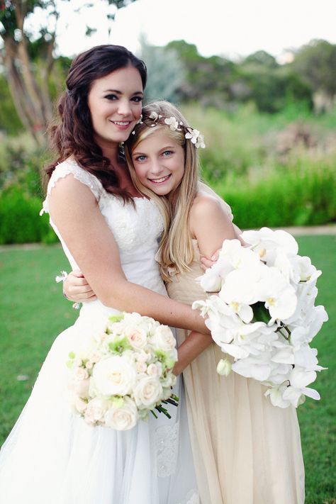 Wedding Photos With Teenage Daughter, Older Flower Girl, Lesbian Wedding Photography, Renewal Vows, Mother Daughter Wedding, Jr Bridesmaid, Country Wedding Photos, Bridesmaid Pictures, Wedding Renewal