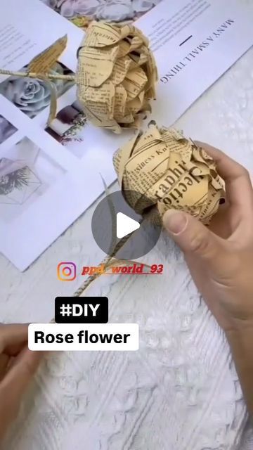 Pihu on Instagram: "Art and craft ideas | paper Flower| paper rose | decorative ideas| craft Ideas | paper craft | flower craft | creative ideas|" Recycled Paper Flowers Diy, Craft Ideas Paper, Paper Flower Wall Art, Newspaper Crafts Diy, Art And Craft Ideas, Paper Flower Crafts, Flower Paper, Flower Craft, Decorative Ideas