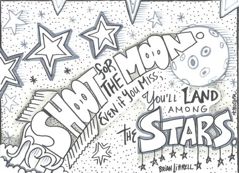 Shoot For The Stars Aim For The Moon Tattoo, Sketches With Quotes, Adult Coloring Books Swear Words, Blank Color, Mindfulness Coloring, Free Adult Coloring Printables, Graffiti Names, Tattoo Coloring Book, Moon Coloring Pages