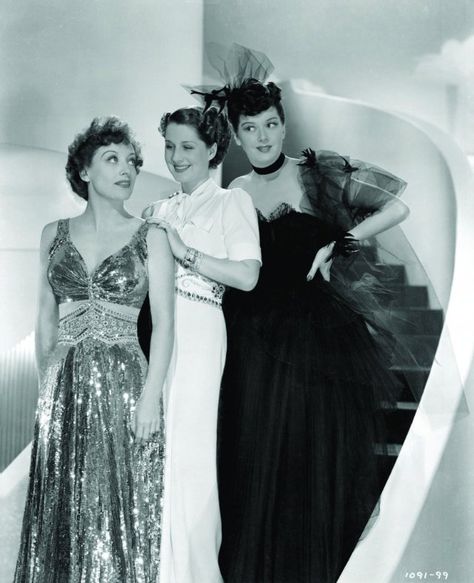 Still of Joan Crawford, Rosalind Russell and Norma Shearer in "The Women" 1939, gowns by Adrian. The Women 1939, Sherry Jackson, Katharine Ross, Yvonne Craig, Rosalind Russell, Norma Shearer, Anna Karina, Three Women, Joan Crawford