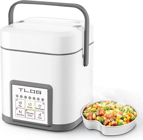 TLOG Mini Rice Cooker 2.5 Cups Uncooked, Healthy Ceramic Coating Portable Rice Cooker, 1.2L Travel Rice Cooker Small for 1-3 People, Personal Rice maker, Food Steamer, 12 Hours delay timer, Multi-cooker for Grains, Oats Small Rice Cooker, Mini Rice Cooker, Rice Maker, Rice Cookers, Steamer Recipes, Just Cooking, Ceramic Coating, White Rice, Rice Cooker