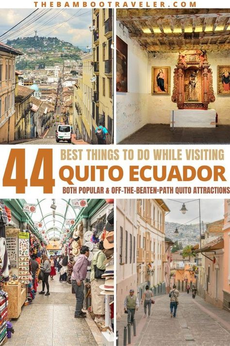 Planning a trip to Ecuador during your next summer vacation? Wondering what to do in Quito? In this AMAZING Ecuador Travel Guide, you'll find a list of 44 BEST Things to Do in Quito - PERFECT for culture, food, and history LOVERS! #Ecuador #Quito Backpacking South America, Ecuador Travel, Culture Food, Quito Ecuador, Food History, Food Tour, Travel South, South America Travel, Road Trip Fun