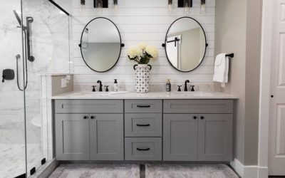 Gray Shaker Bathroom Vanity, Shaker Bathroom, Shaker Bathroom Vanity, Ny House, Gray Shaker Cabinets, Inspiration Pics, Accessible Bathroom, Bathroom Redesign, Double Vanity Bathroom