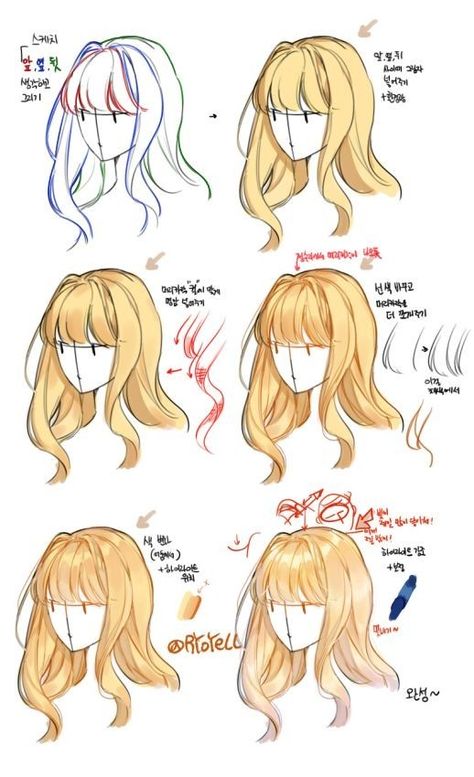 Drawing Hair Tutorial, 얼굴 드로잉, How To Shade, Hair Drawing, Digital Art Beginner, How To Draw Anime Hair, Poses References, Digital Painting Tutorials, Art Drawings Sketches Creative