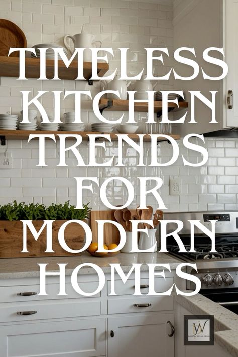 [Sponsored] Discover Timeless Kitchen Trends That Elevate Your HomeS Style! From Classic White Cabinets To Sleek Subway Tile Backsplashes And Durable Quartz Countertops, These Ideas Ensure Your Kitchen Remains Beautiful And Functional. Perfect For Anyone Looking To Create A Stylish, Enduring Kitchen Design! #timelesskitchendesignideas Traditional But Modern Kitchen, White Cabinets And Countertops Kitchen, Beautiful Kitchen Ideas Modern, Current Backsplash Trends, Non White Kitchen Countertops, White Kitchen Countertops And Backsplash, Timeless White Kitchen Cabinets, White Subway Tile Kitchen Backsplash Quartz Counter, 2025 Small Kitchen Trends