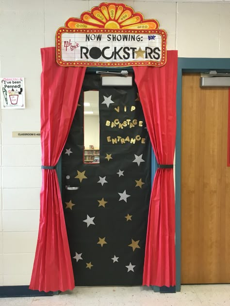 Hollywood Teacher Appreciation, Spring Classroom Door, Seating Chart Classroom, Hollywood Theme Classroom, Theatre Classroom, Birthday Door, Garden Offices, Classroom Seating, Spring Classroom