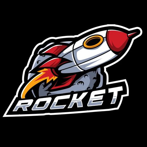 Rocket Logo Design Ideas, Rocket Typography, Rocket Graphic Design, Astronaut Logo, Rocket League Logo, Rocket Logo Minimalist, Rockets Logo, Rocket Space, Mascot Logo Design