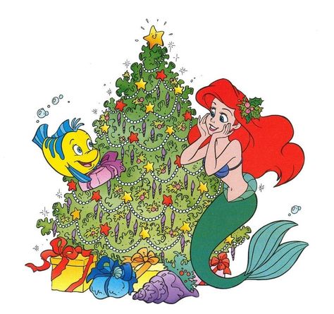 Little Mermaid Wallpaper, Disney Merry Christmas, Princess Christmas, Mermaid Illustration, Mermaid Wallpapers, Mermaid Christmas, Book Pictures, Mermaid Drawings, Disney Iphone