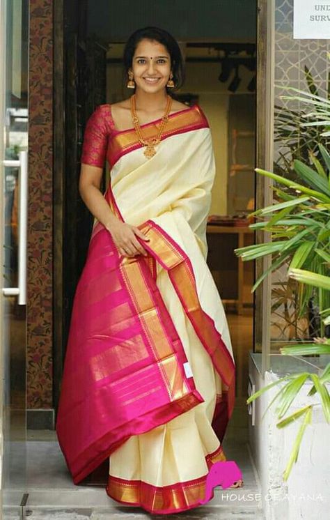 Silk Sarees Bridal, House Of Ayana, Saree Pattu, Kanjivaram Sarees Silk, Indian Sari Dress, Bridal Sarees South Indian, Kerala Saree, Silk Saree Kanchipuram, Gaun Fashion