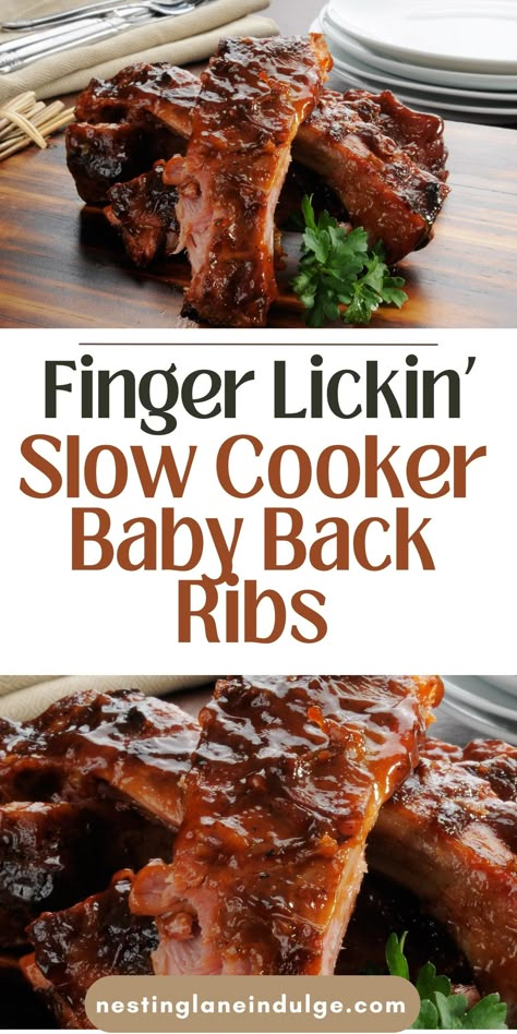 Finger Lickin' Slow Cooker Baby Back Ribs. Dive into the ease of making delicious pork ribs with your Crockpot. This recipe brings you the best of both worlds: minimal prep and maximum flavor. These ribs are slow-cooked to tender perfection, then glazed with barbecue sauce for a meal that screams game day delight. A surefire way to keep everyone satisfied, whether it's a special occasion or a simple family dinner. Slow Cooker Baby Back Ribs, Tasty Soup Recipes, Recipes To Feed A Crowd, Slow Cooker Bbq Ribs, Chilli Chicken Recipe, Ribs Recipes, Crockpot Ribs, Star Now, Slow Cooker Ribs