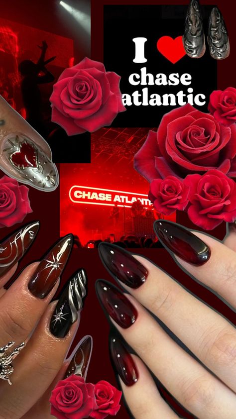 Chase Atlantic Inspired Nails, Chase Atlantic Nails Ideas, Chase Atlantic Nails, Concert Nails, Chase Atlantic, Halloween Nails, Nail Inspo, Art Inspo, Nail Designs