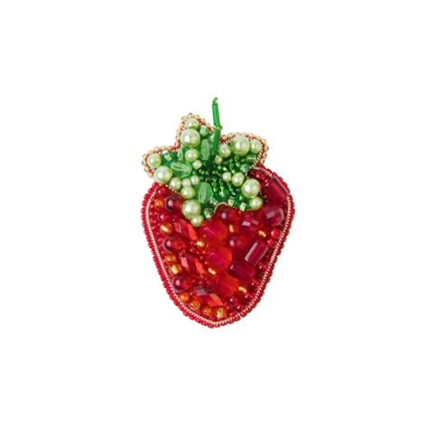 "Beadwork kit for creating broоch \"Strawberry\", DIY Jewelry making kit, Seed beaded brooch, Bead Embroidery Kit This brooch will be a beautiful decoration for your clothes and will also be a wonderful gift for your friends. Making brooches is very interesting, easy and fast! Beading jewelry kit contains: -felt with printed image-chart -high-quality Czech-made beads -beads -needles -felt -buckle -decorative elements and detailed step-by-step instructions in English Size: 2.0\"x2.8\" (5.0x7.0 cm) See more brooches here: https://etsy.me/3bRW9yz" Red Bead Embroidery, Cute Bead Embroidery, Beading Embroidery Patterns, Seed Bead Embroidery On Fabric, Glass Bead Embroidery, Easy Bead Embroidery, Easy Beaded Embroidery, Beaded Embroidery Designs, Embroidery Beads Designs