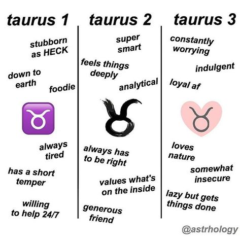 I'm the third one😜 Taurus Journal, Taurus Zodiac Quotes, Taurus Memes, Taurus Traits, Taurus Zodiac Facts, Taurus Quotes, Astrology Taurus, Taurus Woman, Zodiac Signs Taurus