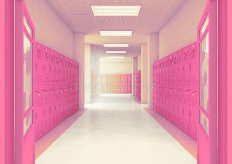 Pink Lockers, Locker Wallpaper, High School Lockers, School Hall, Kpop Backgrounds, School Hallways, Graphic Design Cards, Stage Set Design, Daisy Wallpaper