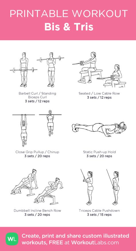 Bis & Tris – my custom workout created at WorkoutLabs.com • Click through to download as printable PDF! #customworkout Bis And Tri Workouts, Bi And Tri Workout, Tris Workout, Bi Workout, Tri Workout, Tricep Workouts, Blow Dry Short Hair, Arm Day Workout, Arm Workout For Beginners