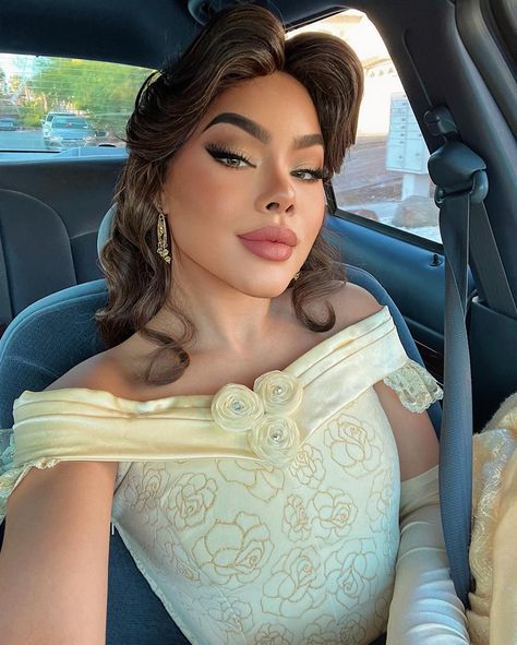 Belle of the ball 🥀🫖🕯️🕰️📚🍽️🏰 @fairydustwisheslv @taladyani.mua . #belle #beautyandthebeast #partyprincess #cosplay #lasvegas #cosplayer #princesscosplay #disney #disneycosplay #disneycosplayer #beautyandthebeastcosplay Belle Halloween Makeup, Belle Makeup, Belle Halloween, Disney Princess Makeup, Belle Cosplay, Princess Makeup, Princess Cosplay, Disney Cosplay, Princess Belle