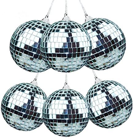 Amazon.com: LEEUEE 6 Pack of 5cm/2" Each Christmas Mirror Wedding/Party Ornaments Disco Mirror Ball: Home & Kitchen Bachelor Ideas, Disco Ball Party, Disco Ball Decorations, Mirror Disco Ball, Disco Ball Mirror, Disco Mirror, Christmas Mirror, Mirror Wedding, Disco Decorations