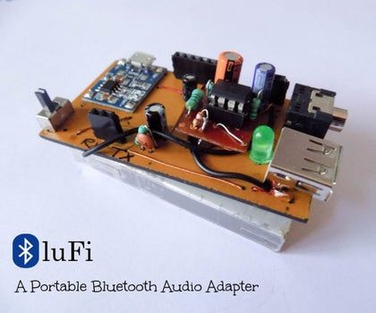 DIY Bluetooth Audio Adapter - BluFi Diy Bluetooth Speaker, Bluetooth Transmitter, Arduino Projects, Bluetooth Audio, Wired Headphones, Usb Adapter, Bluetooth Speakers, Audio Equipment, Wireless Speakers