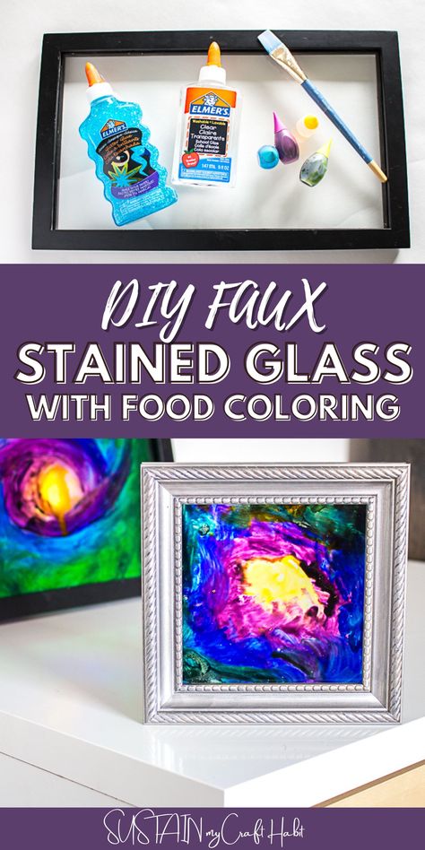 Faux Stained Glass Art, Stained Glass Project, Diy Stained Glass Window, Diy Staining, Window Crafts, Flower Picture Frames, Picture Frame Crafts, Stained Glass Paint, Glass Art Projects