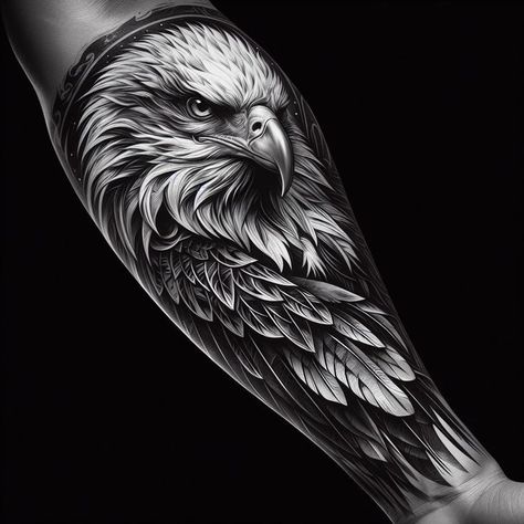 Fable Tattoo, Polish Eagle Tattoo, Eagle Tattoo Forearm, Eagle Tattoo Arm, Biceps Tattoo, Eagle Tattoo Ideas, Eagle Head Tattoo, Bald Eagle Tattoos, Tattoo Studio Design