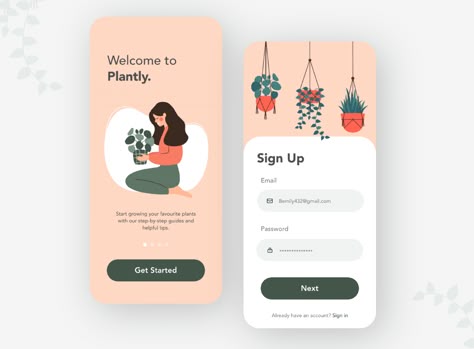 Login Page Design, Mobile Login, Login Design, Plant App, Ux App Design, App Design Layout, Mobile Application Design, Mobile App Design Inspiration, App Interface Design